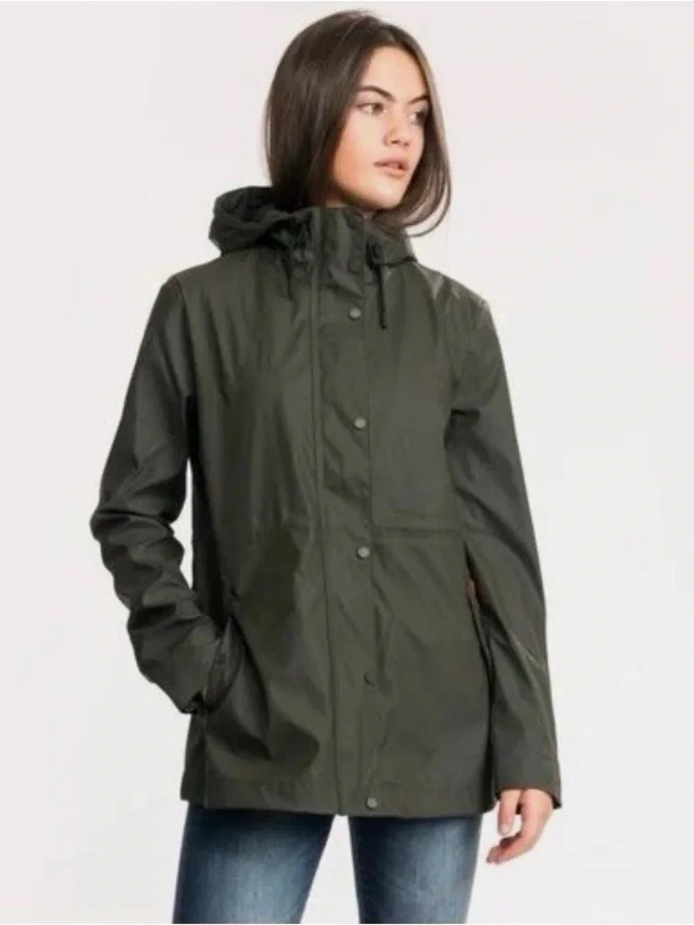 Hunter Women's Hooded Coat in Olive - Picture 1 of 15